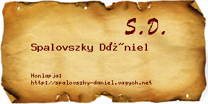 Spalovszky Dániel névjegykártya